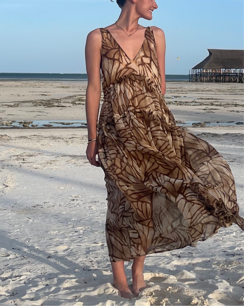 chinese dress ladies FREE PEOPLE Floral SUNDRENCHED Short Sleeve Maxi Dress – Silver Accents