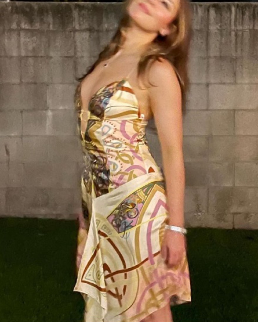 Angelina Jolie Patterned Summer Cutout by Nicole Miller - Pickle