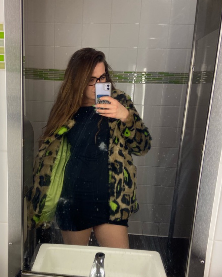 Neon Green Leopard Faux Fur - Image 2