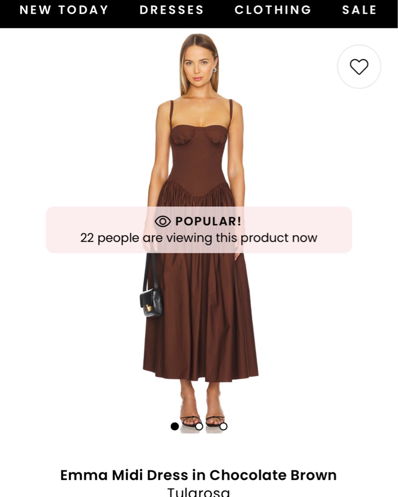 emma midi dress in chocolate brown tularosa Tove Satin Maxi Dress in Chocolate Brown main image 1