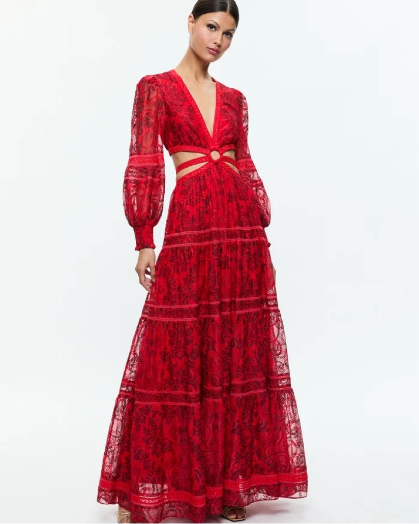 strapless open back dress Alice Dress in Red FR 44