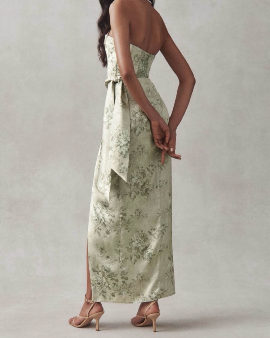 green emerald velvet dress The Avery Dress in Emerald Baroque Floral 20 / Emerald Baroque Floral main image 0