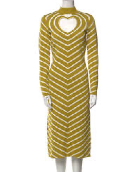 Staud Chevron Heart Cut Out Dress by Staud - Pickle