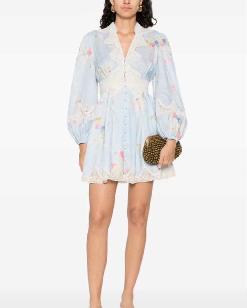 knee length dresses for ladies Joya Long Sleeve Plunge Mini Dress Pink