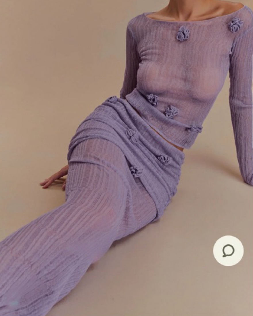 Orianna Orchid Knit Maxi Skirt Set by Meshki - Pickle