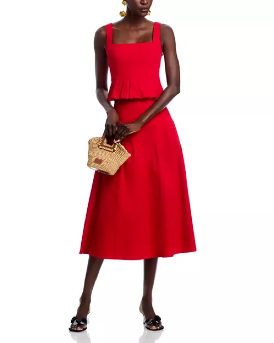 Red Midi Skirt Set From Bloomingdales by Aqua Bloomingdales - Pickle