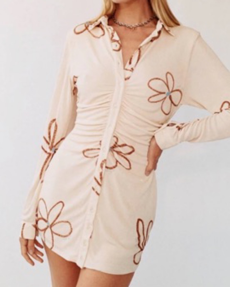 With Jean Chalk and Flowers Dress - Image 2