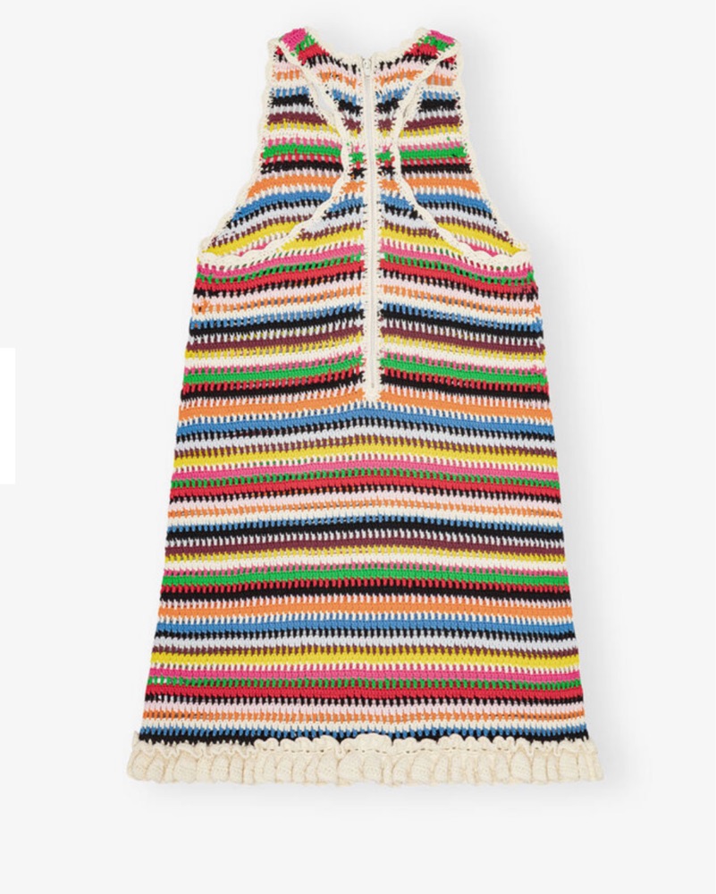 Ganni Multicolor Crochet Halterneck Dres by Ganni - Pickle