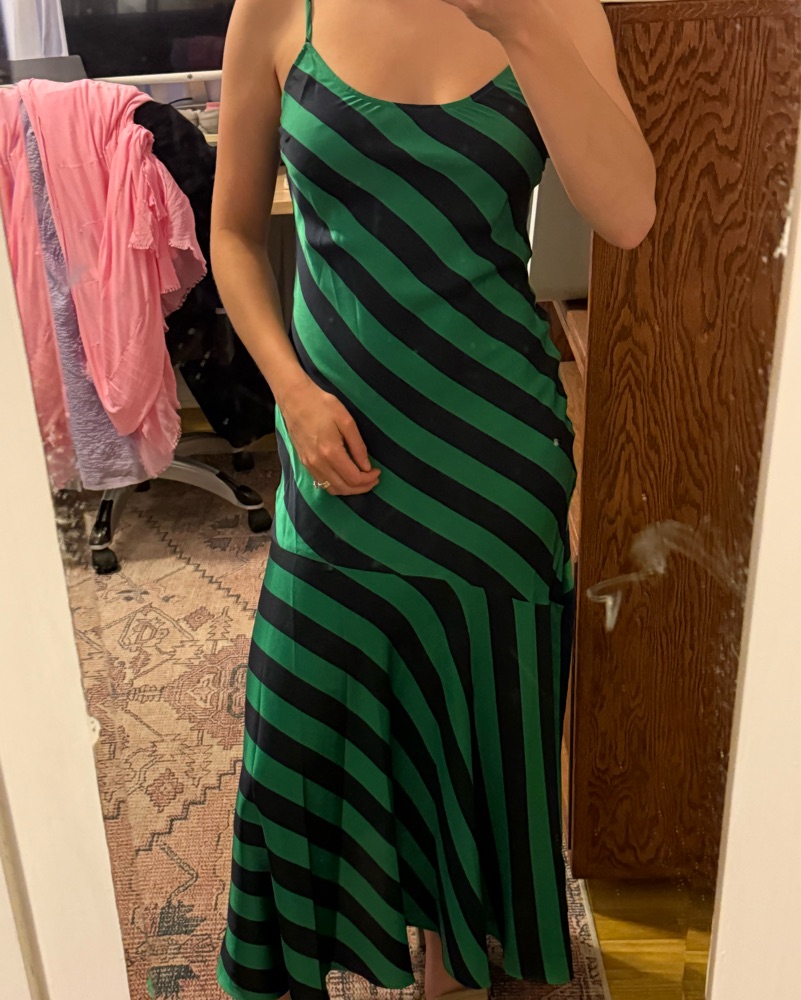 green emerald velvet dress Striped Maxi Dress: Perfect Blend of Style & Comfort Red / S main image 1