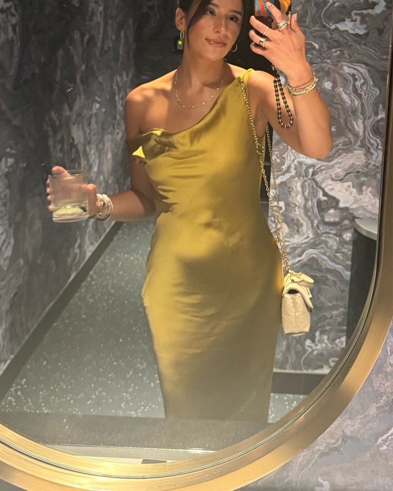 Golden Norma Kamali Silk Gown by Norma Kamali - Pickle