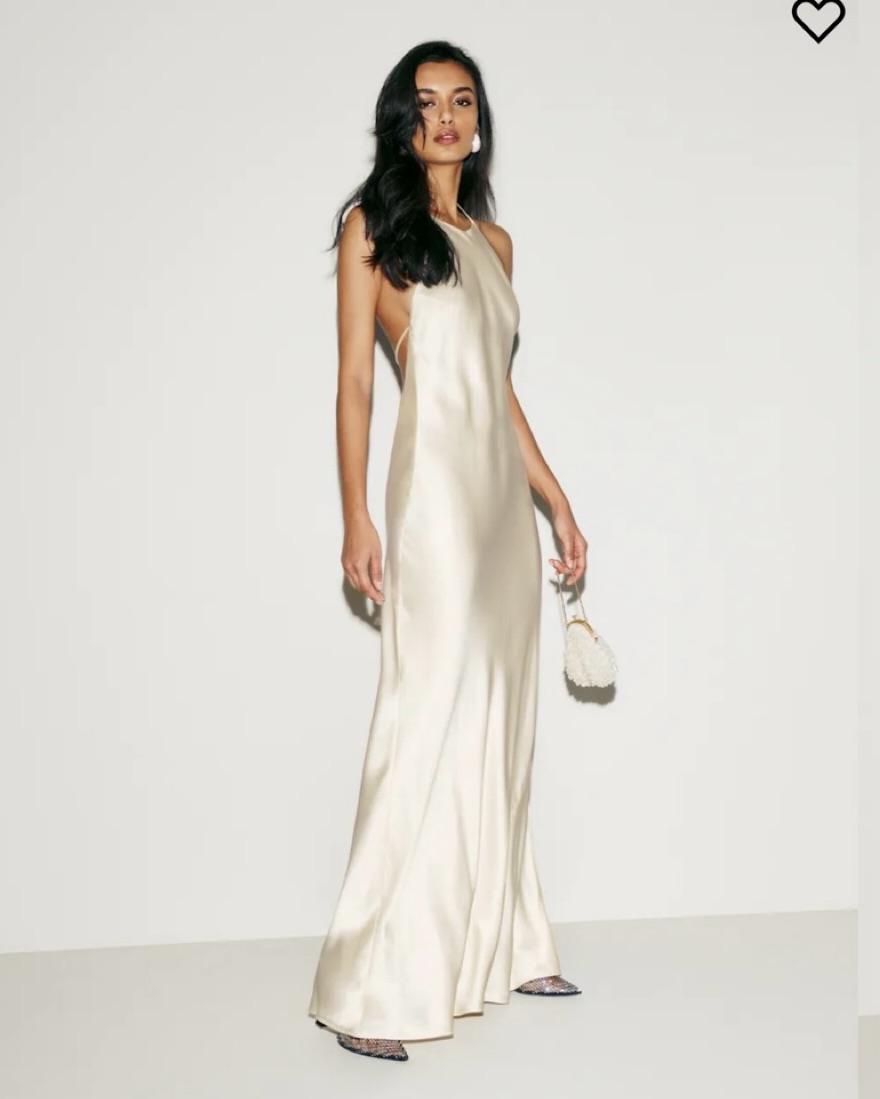 Reformation White silk Dress Bridal  - Image 3