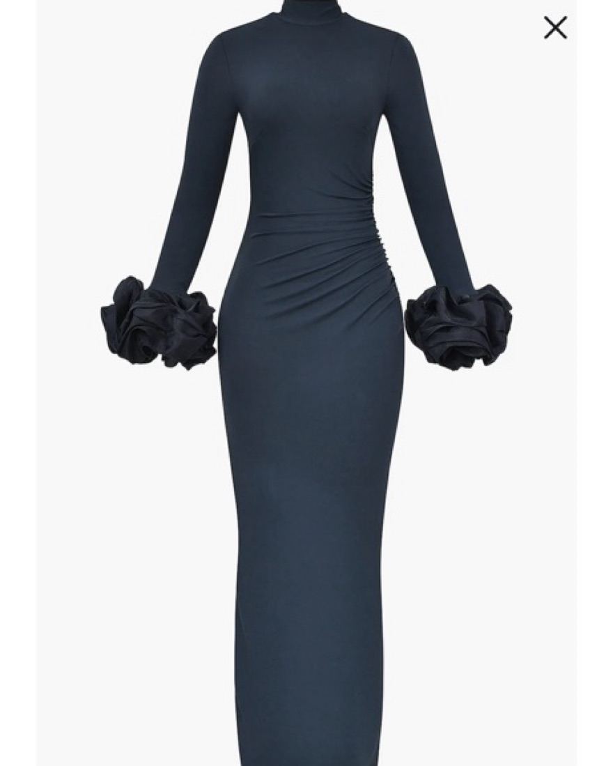 house of cb blue ruffle dress House Of CB Ariela Ruffle Maxi Dress Blue