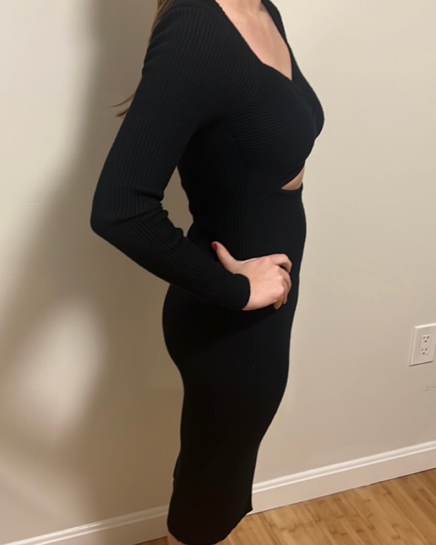 Abercrombie Black Sweater Dress Midi - Image 3