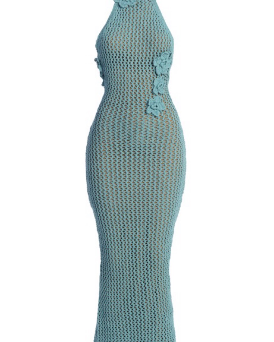 white christmas dresses Crochet Knit Cover-Up Dress with Side Slit Khaki / S main image 0