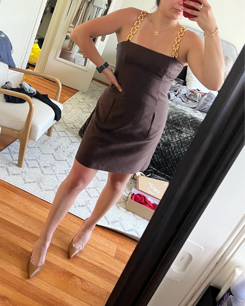 Vintage Michael Kors Brown Satin dress by Michael Kors Collection - Pickle