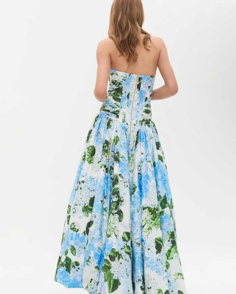 princess polly baby blue dress AJE Violette Bubble Hem Maxi Dress – Robe Collective main image 0