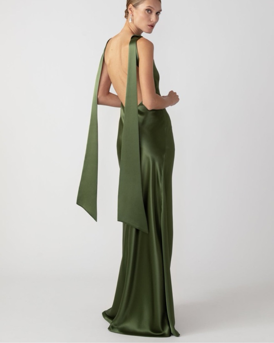 green emerald velvet dress Sabrina Tulle Gown – SAU LEE main image 0