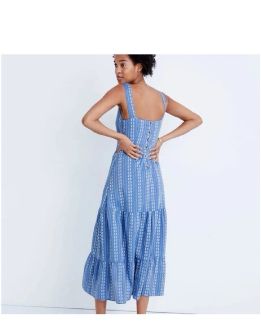 Madewell Blue White Embroidered Dress by Madewell