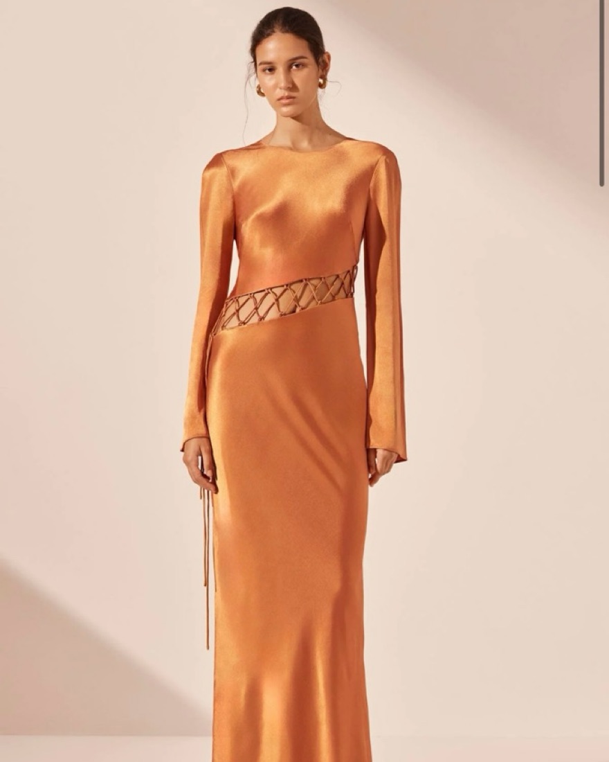 open lace back dress Arizona Orange Floral Print Maxi Dress main image 0