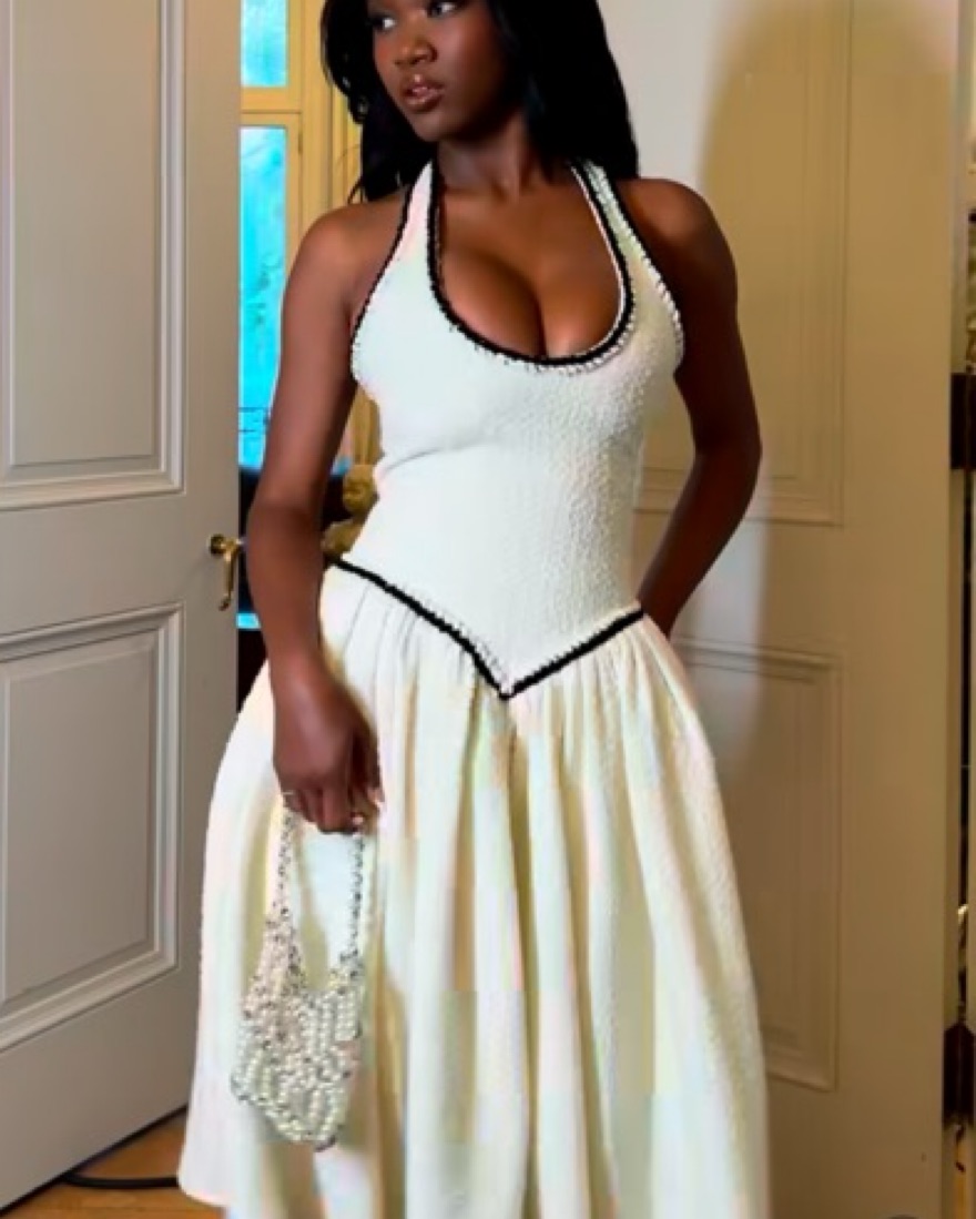 Miss Circle Halter Drop Waist Dress by Miss Circle - Pickle
