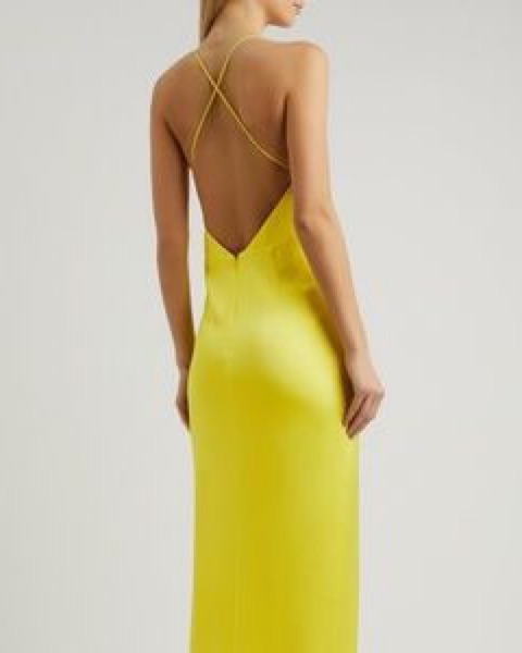 knee length dresses for ladies Alicia Satin Halter Maxi Dress