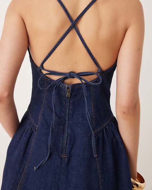 white christmas dresses Kick a Little Mini Dress - Denim main image 0