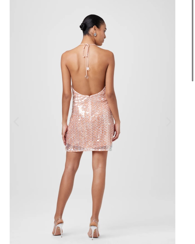 Shimmering Sequined Halter Dress by Toccin - Pickle