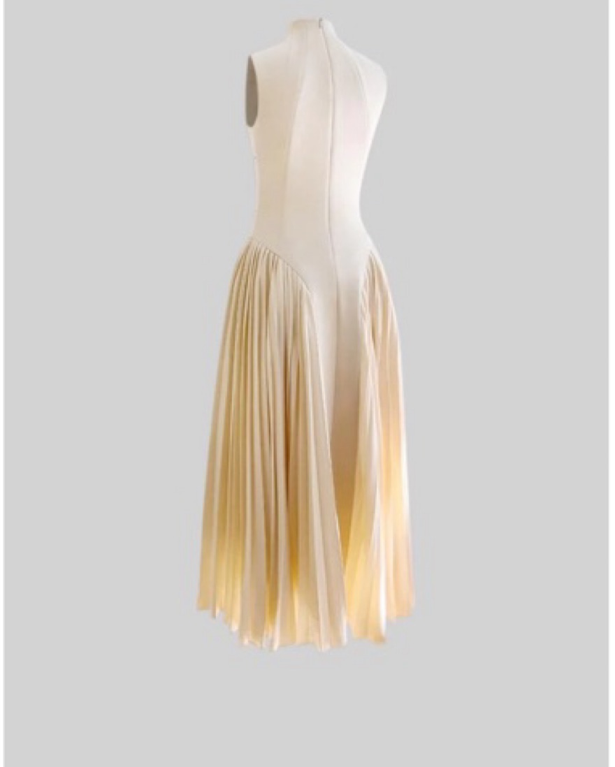 SLEEVELESS KNIT MIDI DRESS WITH PLIES  - Image 2