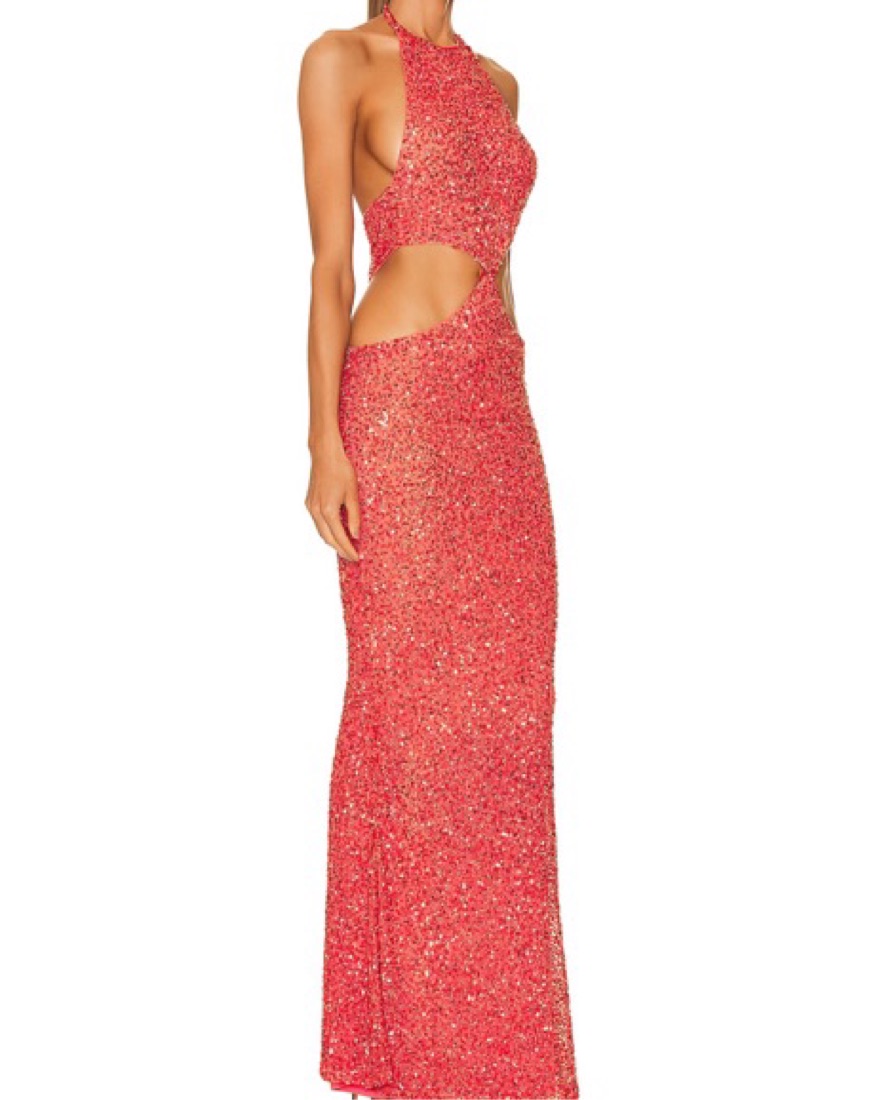 open lace back dress Eleanora Sequin Dress
