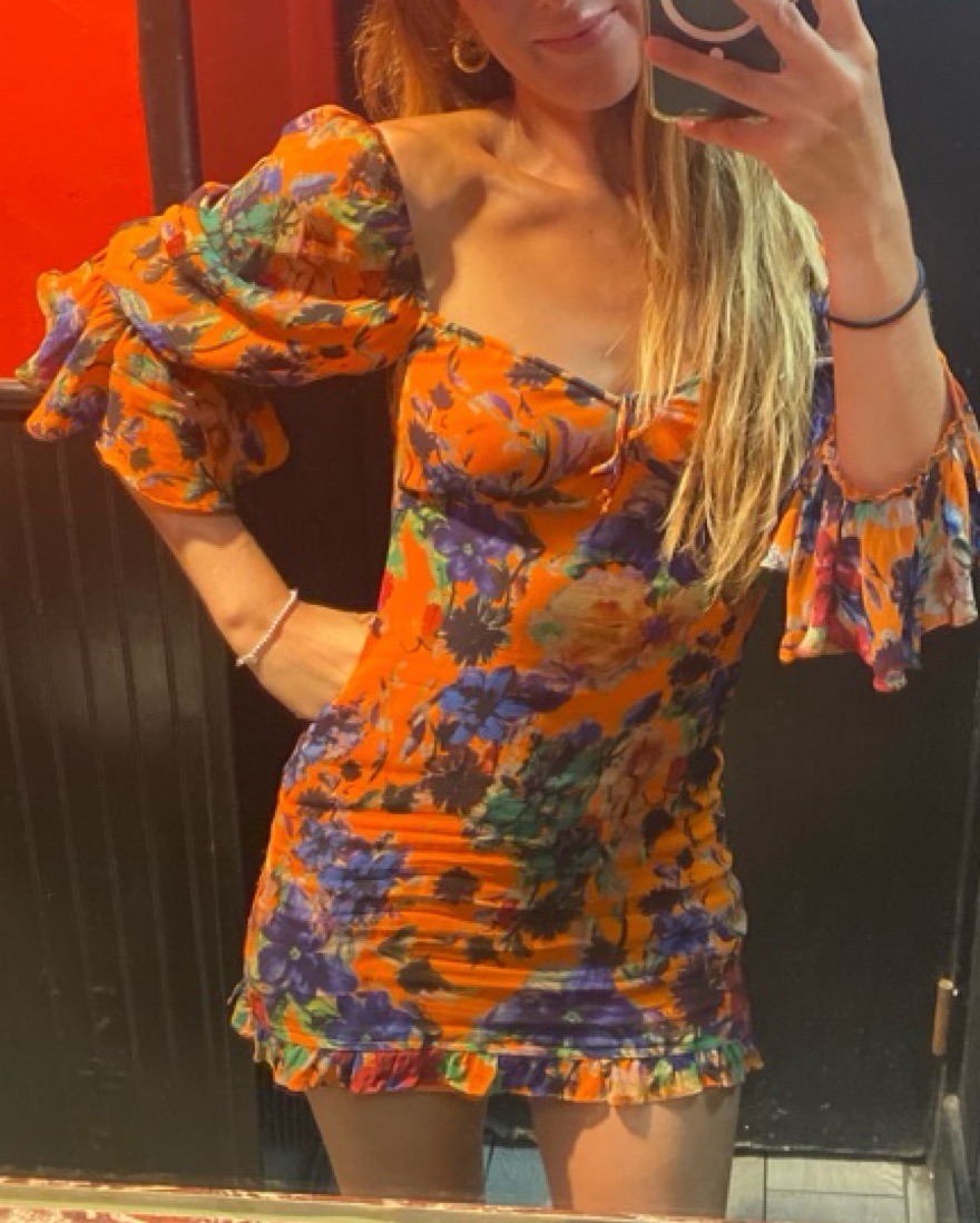 Rat & Boa Orange Mini Dress - Image 3