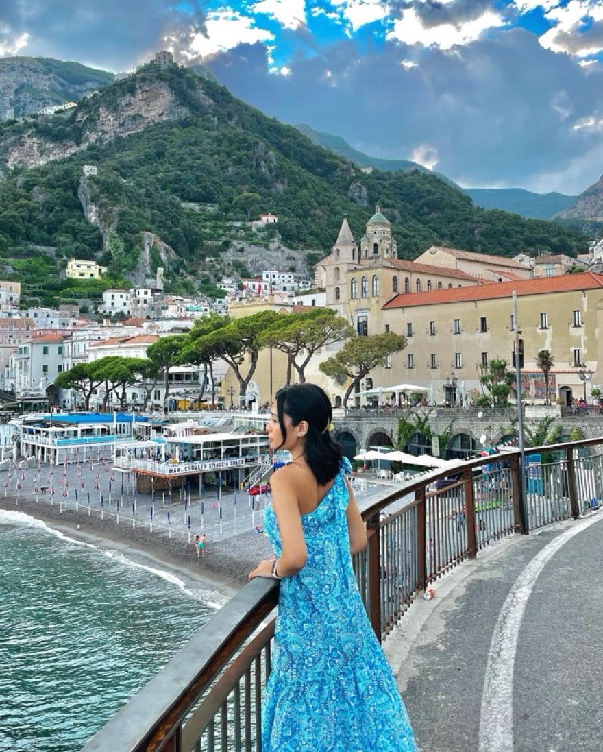 Paloma Blue Maxi Dress One Shoulder  - Image 2