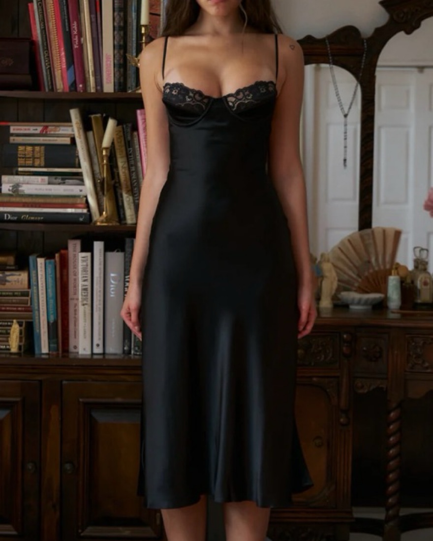 chinese dress ladies Maria Dress in Noir – Mirror Palais main image 1