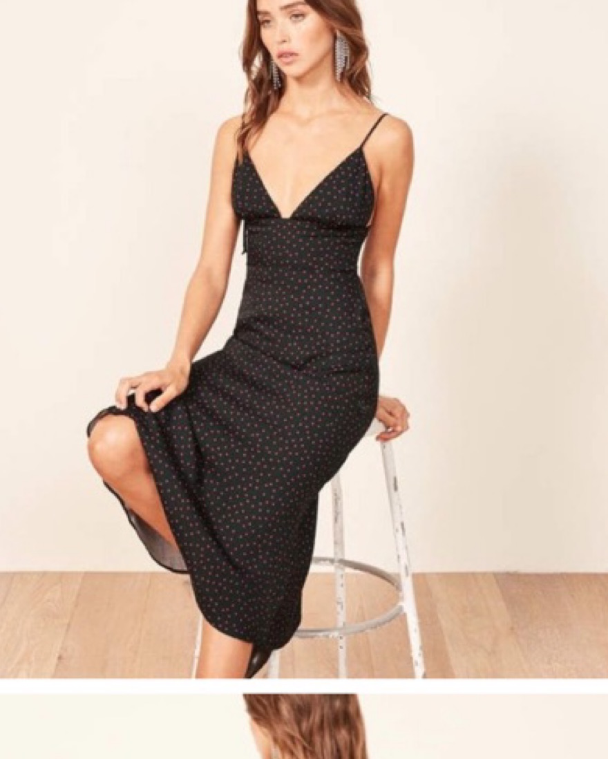 Polka Dot Reformation Dress (black/red) - Image 1