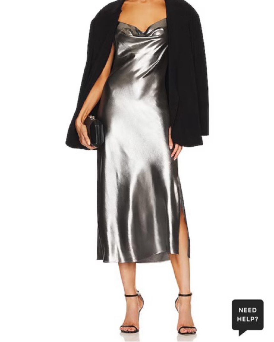bias cut midi dress Bias Cut Satin Midi Dress