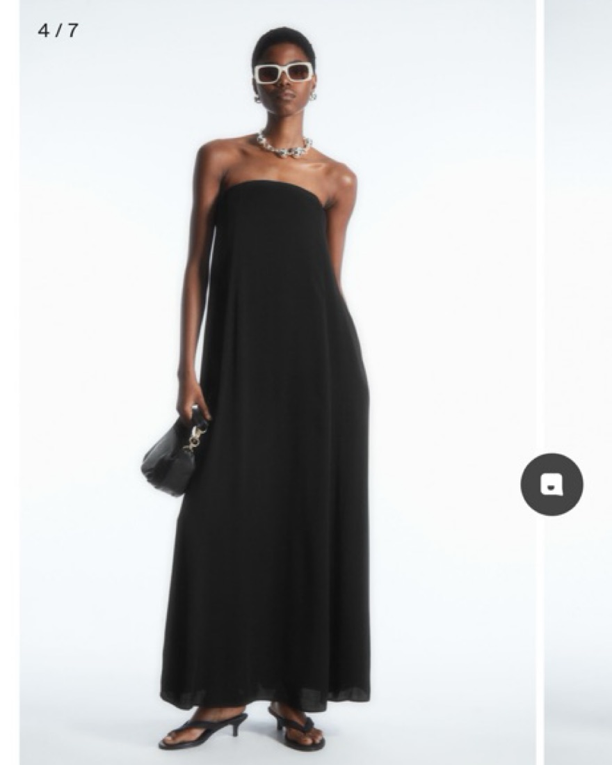 COS Black Strapless Gown - Image 1