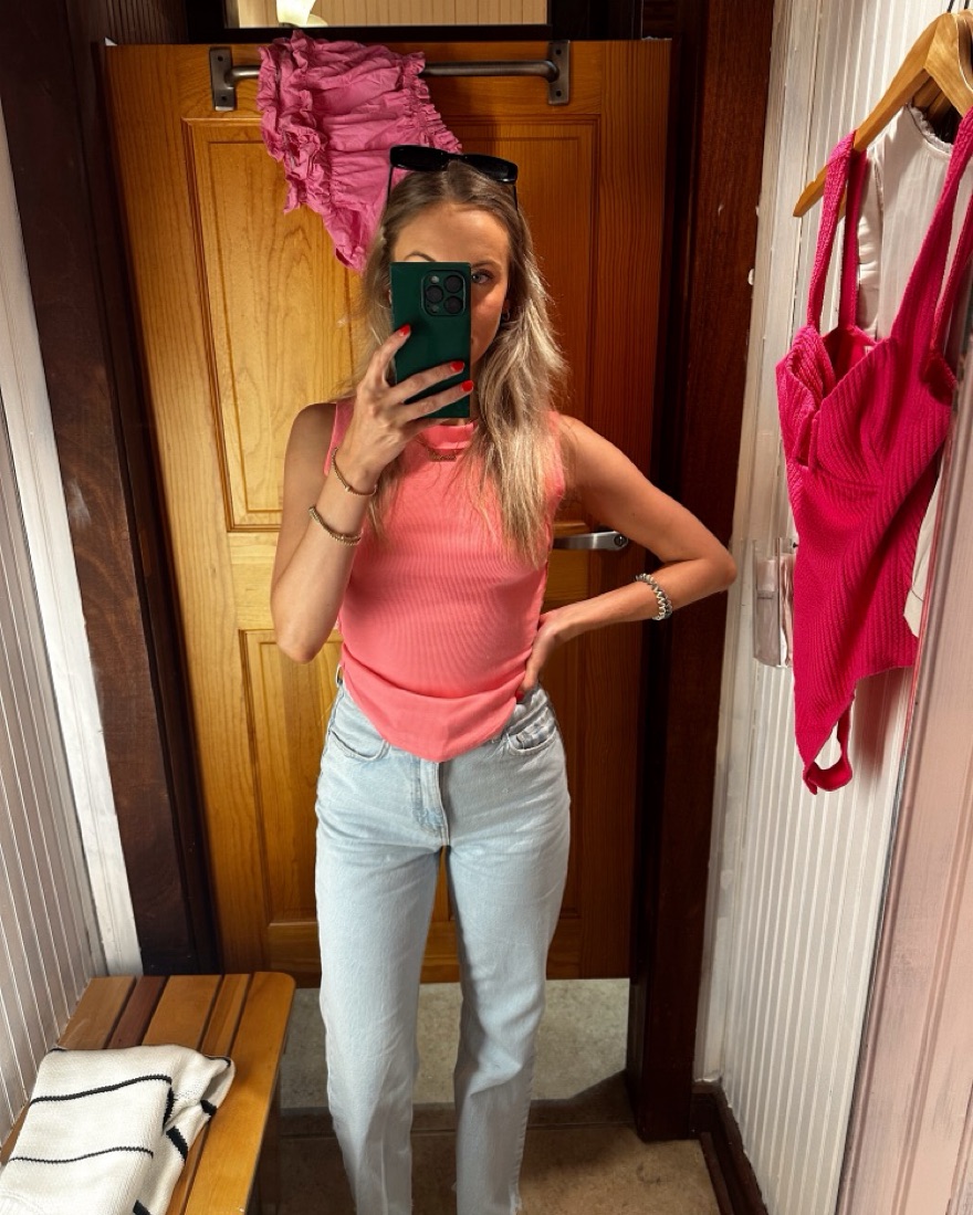 Free People Pink Thick Strap Tank - Image 1