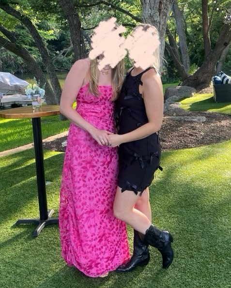 open lace back dress BRIANNA dress Garden Party Pink – Lesley Evers main image 1
