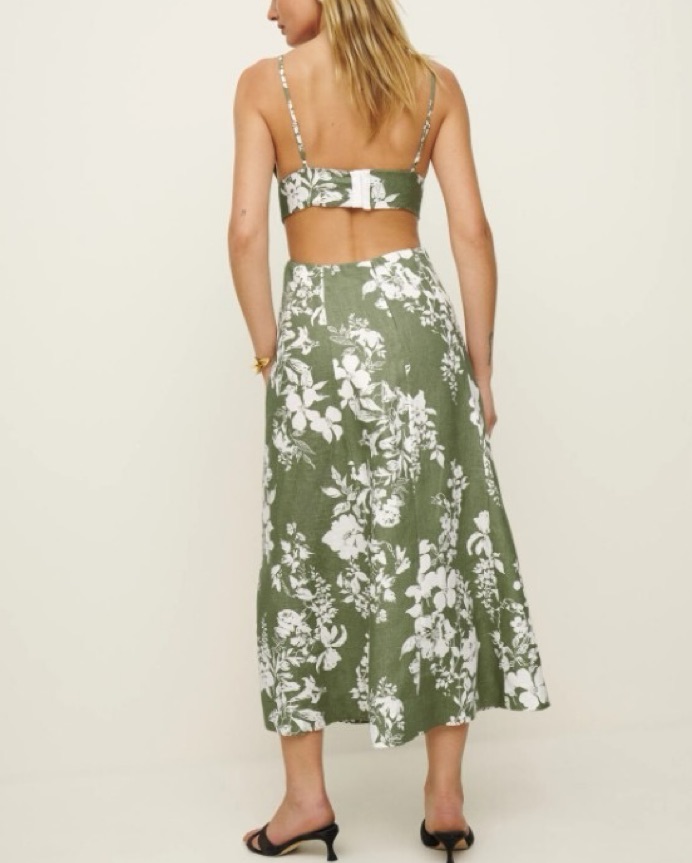 Reformation Samara Linen Dress in Willow - Image 2