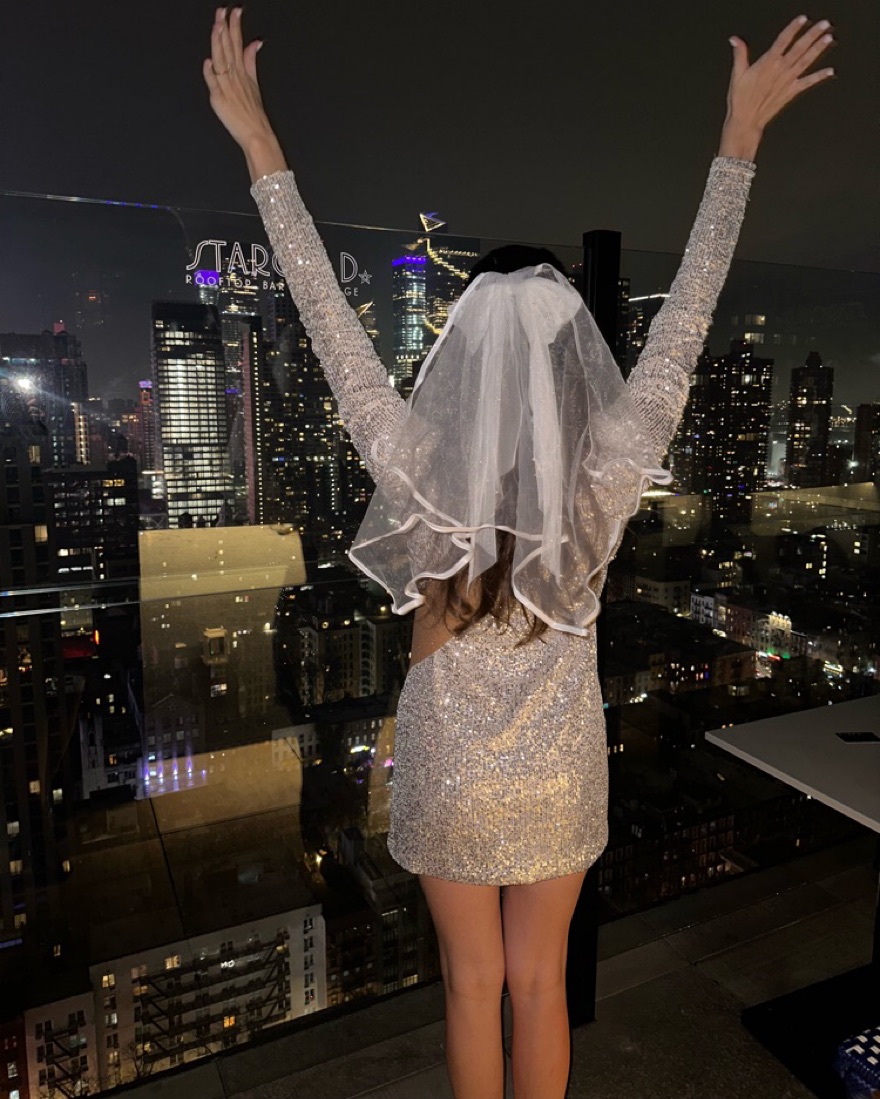 Long Sleeve Sequin Silver Mini Dress by N/a - Pickle