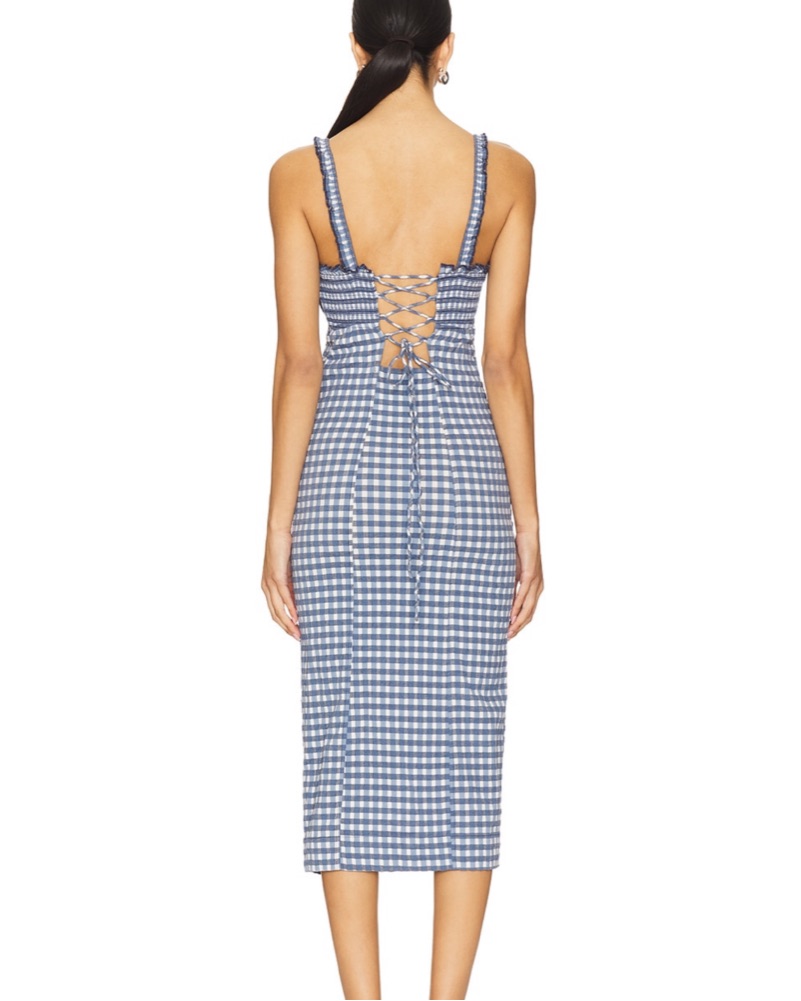 Lucinda Midi dress In indigo Combo by Free People - Pickle