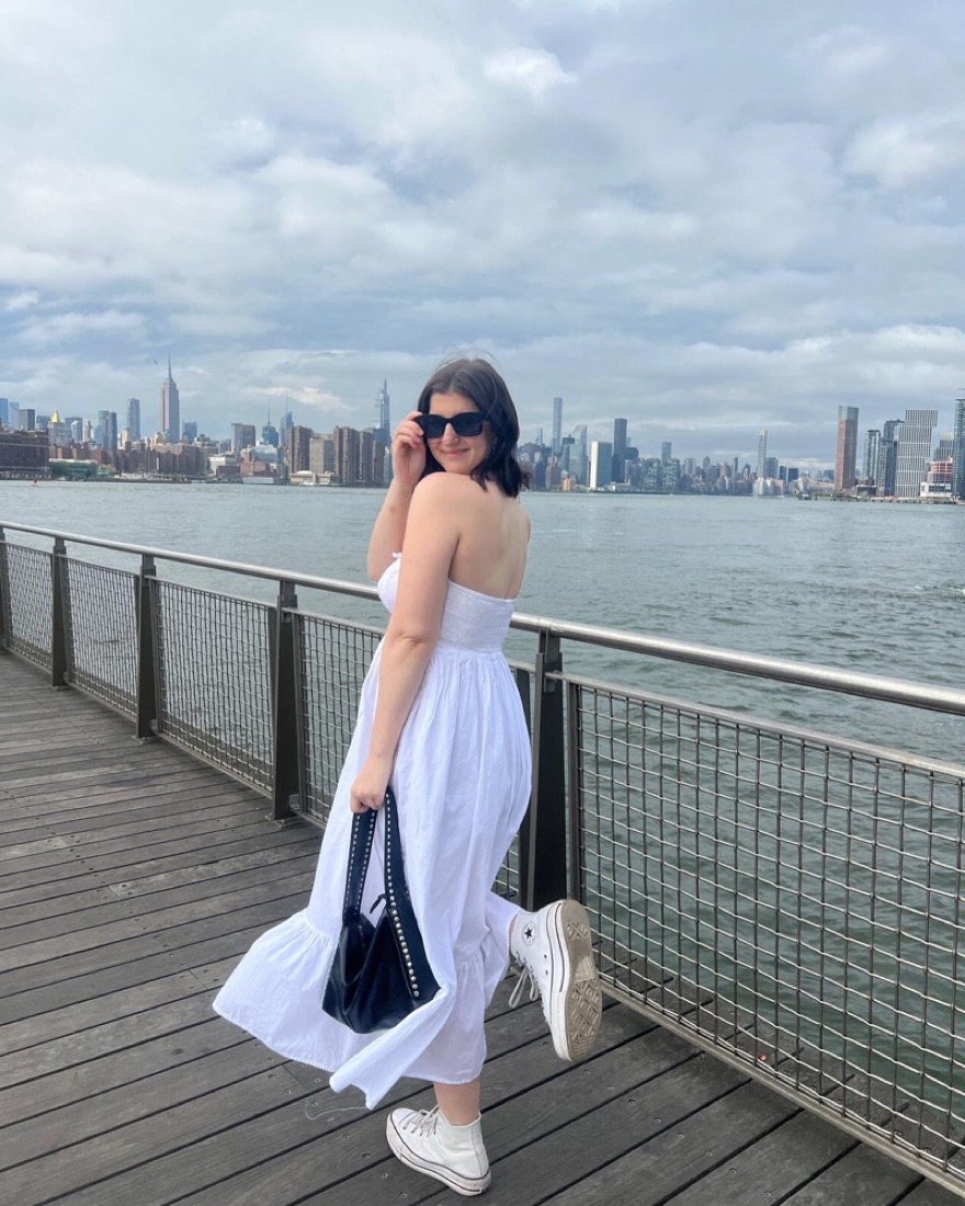 Strapless Midi White Dress - Image 2