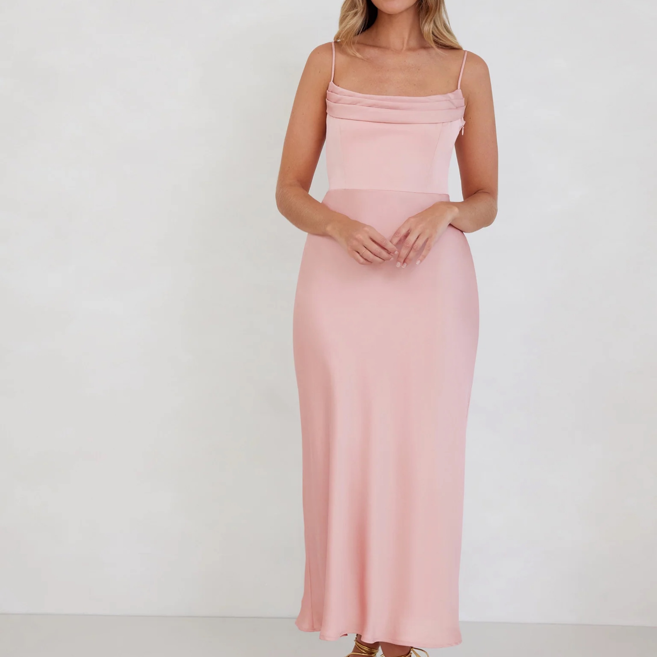 pale blush bridesmaid dress KissProm