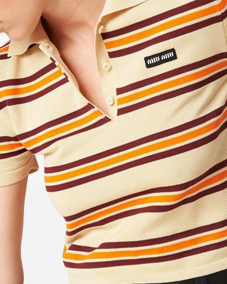 Miu Miu Stripe Polo Shirt - Image 4