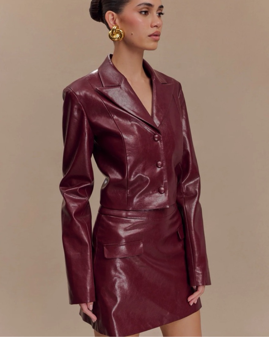 Meshki Burgundy Leather Set - Image 3