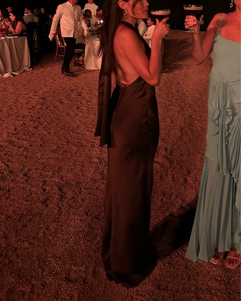 Sau Lee Pearl Satin Plunge Gown by Sau Lee - Pickle