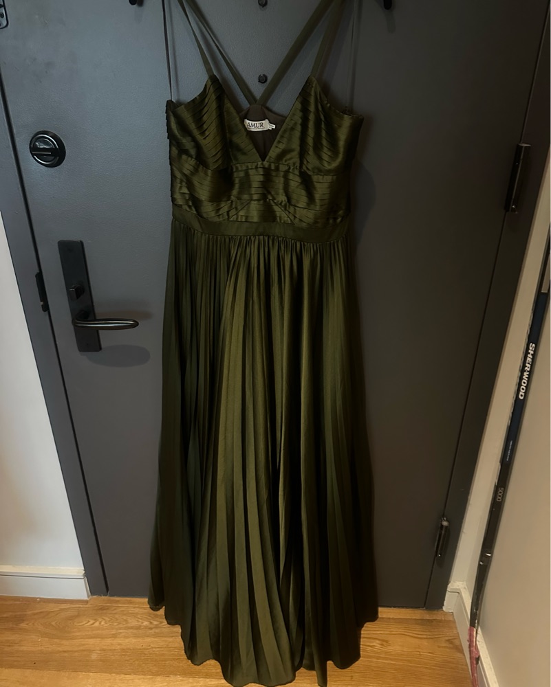 strapless open back dress River Pleated Gown main image 1