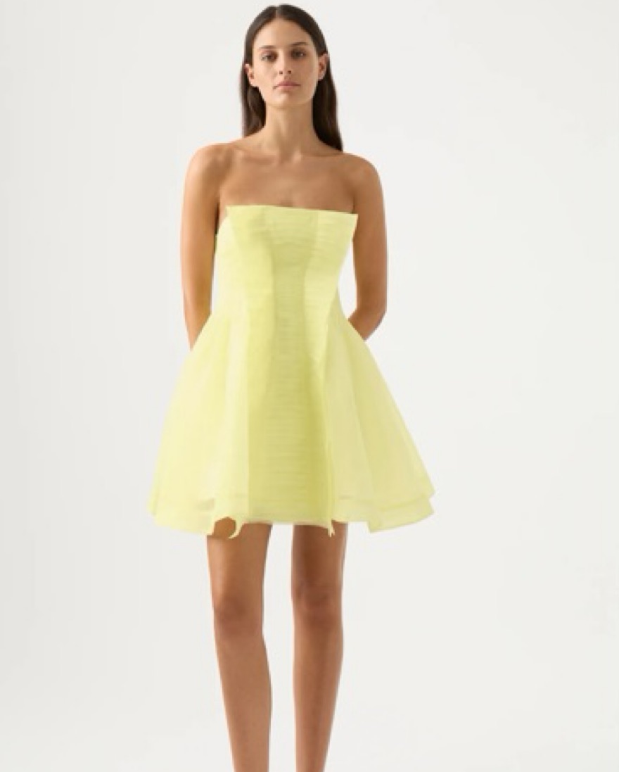 Aje Strapless Mini Dress Lemon Yellow by Aje - Pickle