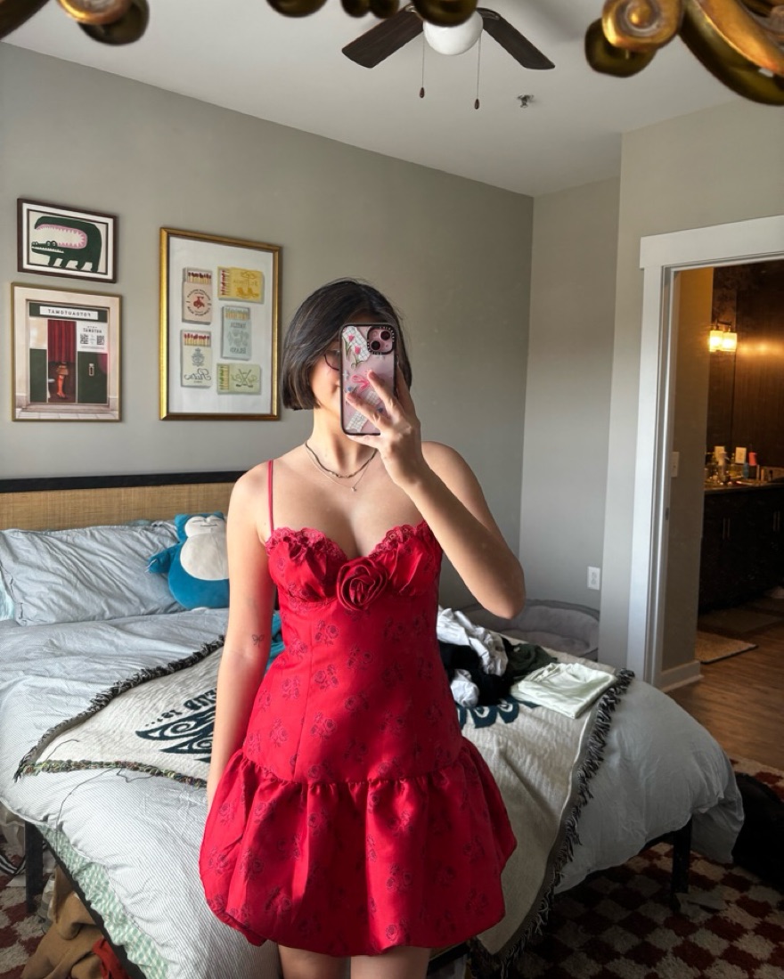 knee length dresses for ladies for Love & Lemons Women's Rose Mini Dress main image 0