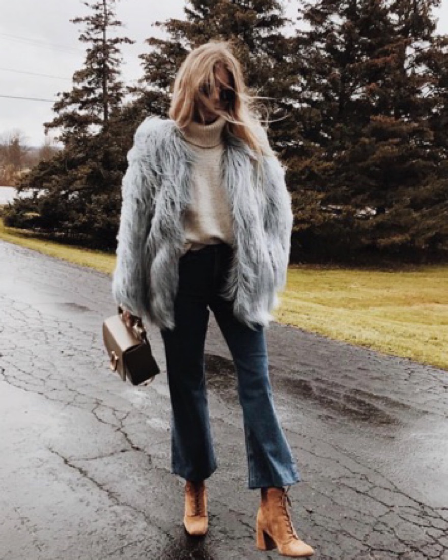 Blue LOFT Fur Jacket - Image 1