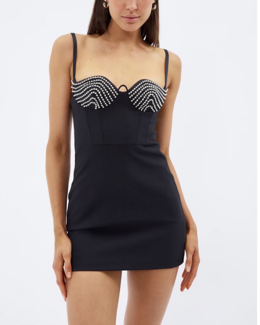 Area Crystal Cup mini Dress Wool - Image 1